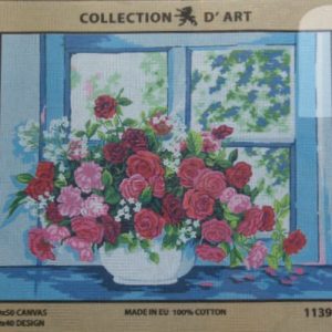 Tapestry Printed Canvas | Roses by the Window 11 399 | Craft Store | Thread, Crochet, Embroidery, Tapestry & Knitting | Flower Embroidery